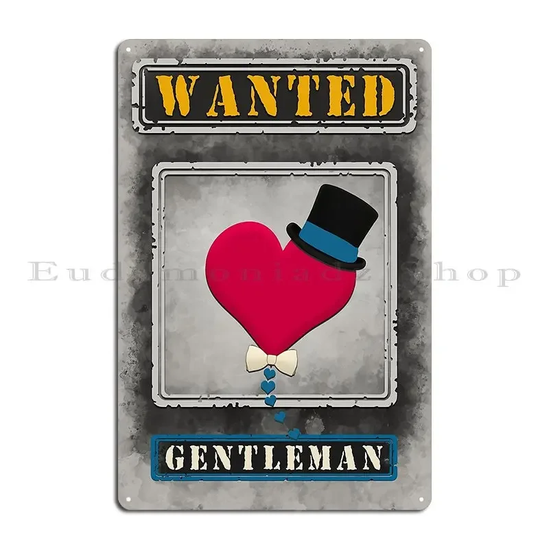 Wanted Gentleman Metal Plaque Poster Club Wall Decor Design Club Bar Custom Tin Sign Poster