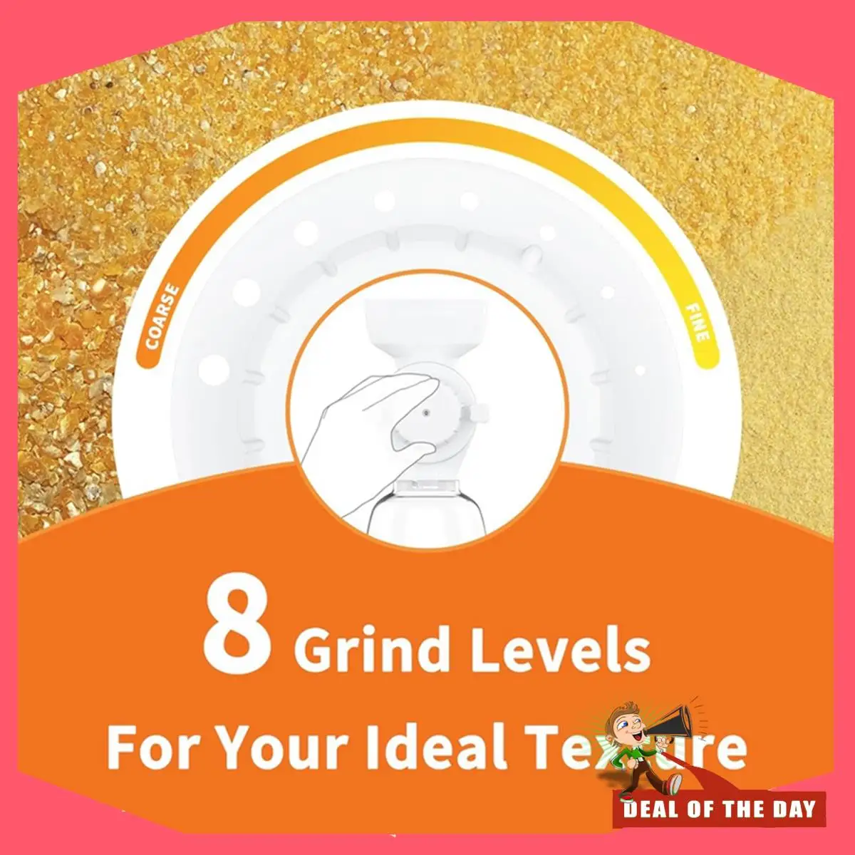 تسليم خلال 24 ساعة لمرفق مطحنة الدقيق لخلاط كيتشن ايد، مطحنة حبوب 8 مستويات للقمح والشوفان والفاصوليا والقهوة