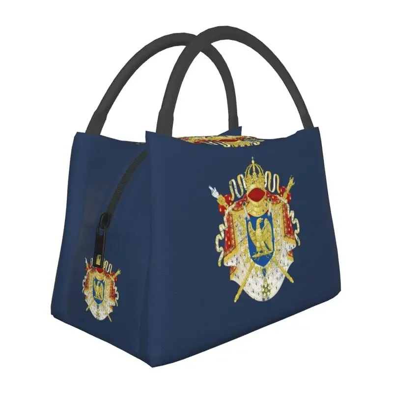 

French Empire Napoleon Insulated Lunch Bags for Work Office Coat Of Arms of France Resuable Cooler Thermal Bento Box Women