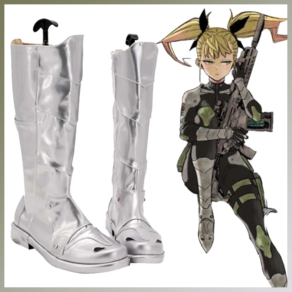 

Ashiro Mina Cosplay Women Shoes Anime Kaiju Cosplay Number 8 Long Sliver Shoes Boots Halloween Costumes Accessories Footwear