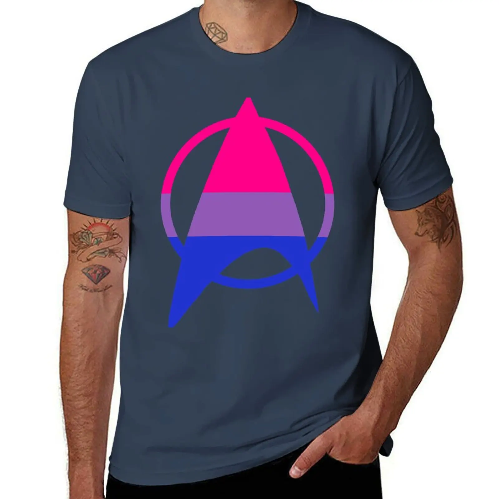 

Bisexual Starfleet Pride T-Shirt man t shirt designer anime t shirts oversize man t shirts cotton T-Shirt