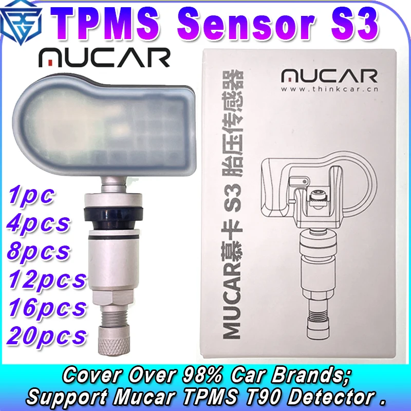 MUCAR S3 2in1 Sensor TPMS 315MHz 433MHz S3 Universal Sensor Automotive Mechanical Workshop Tools TPMS Program PK THINKCAR S3