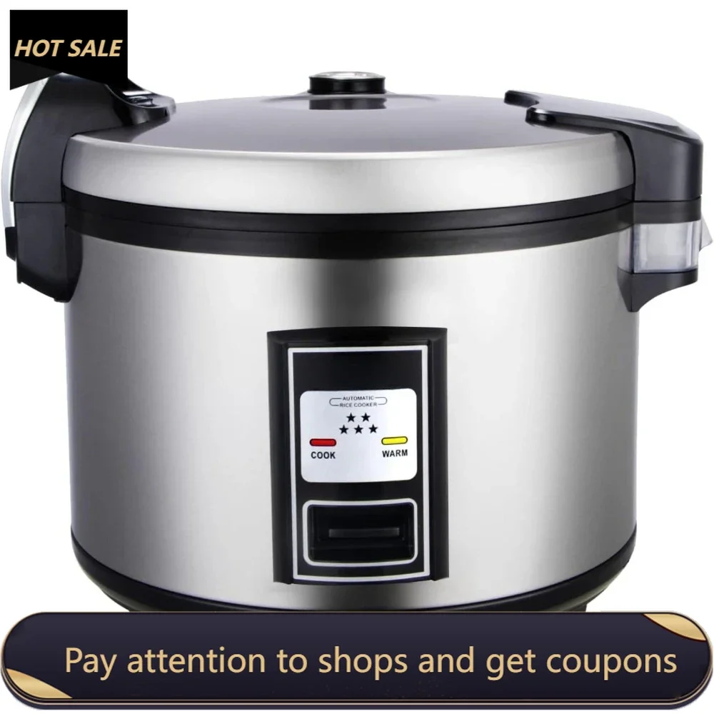 

Commercial Rice Cooker 70-Cup Cooked (35-Cup Uncooked) Stainless Steel Housing 1550W for Restaurant