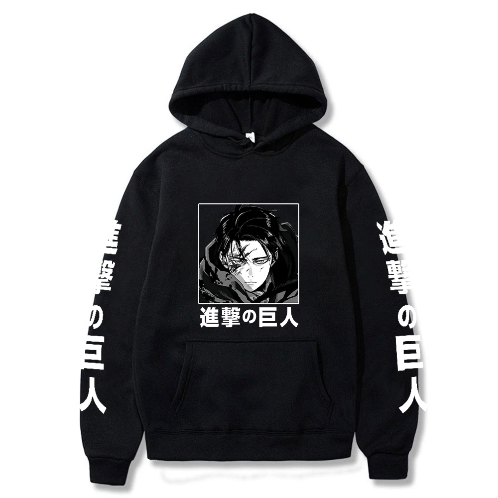 Sudadera con capucha de Attack On Titan para hombre y mujer, ropa de Anime con estampado de Shingeki No Kyojin, ropa de calle informal holgada, estética Coreana de enlace