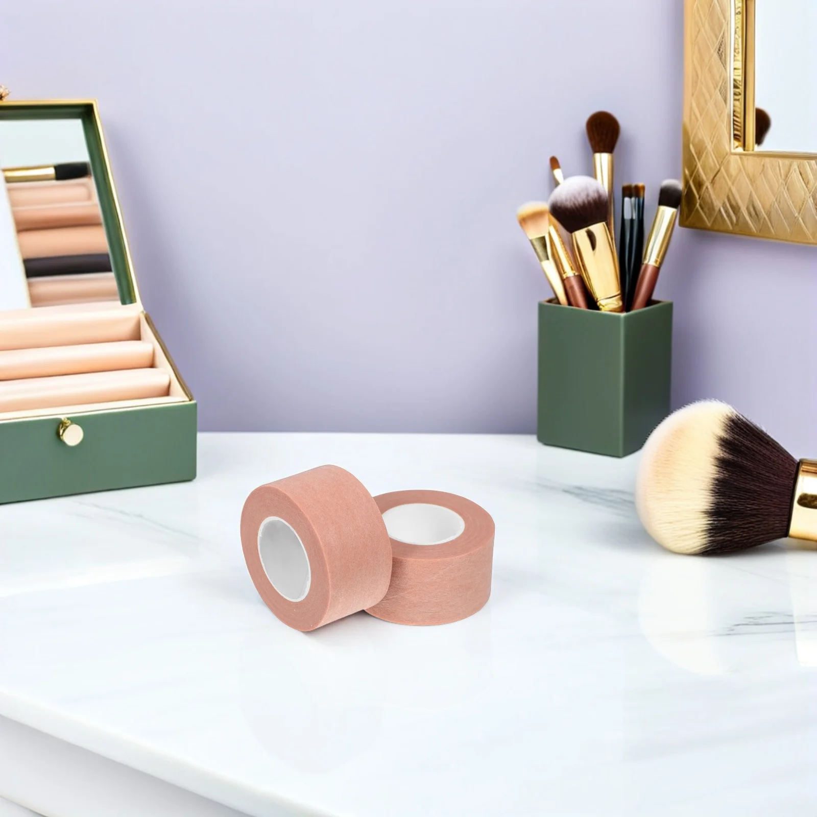 2 Roll Skin Color Double Eyelid Tape Breathable Invisible Self-Adhesive Eye Lifting Stickers for Hooded Eyes Makeup Enhancement