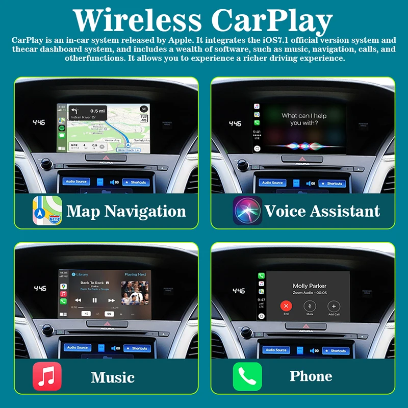 سيارة لاسلكية Ai Box Apple Carplay Android Auto لـ Acura YD3 RDX Honda Odyssey Accord شاشة أصلية تتطابق مع عرض الهاتف #3