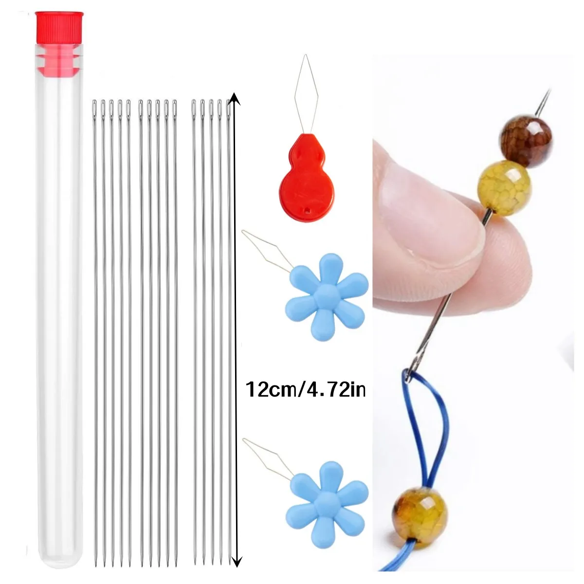 25 Ultra-Fine Beading Needles- Durable Steel Needles for Handmade Jewelry, Sewing & Beadwork - DIY Craft Supplies & Tools
