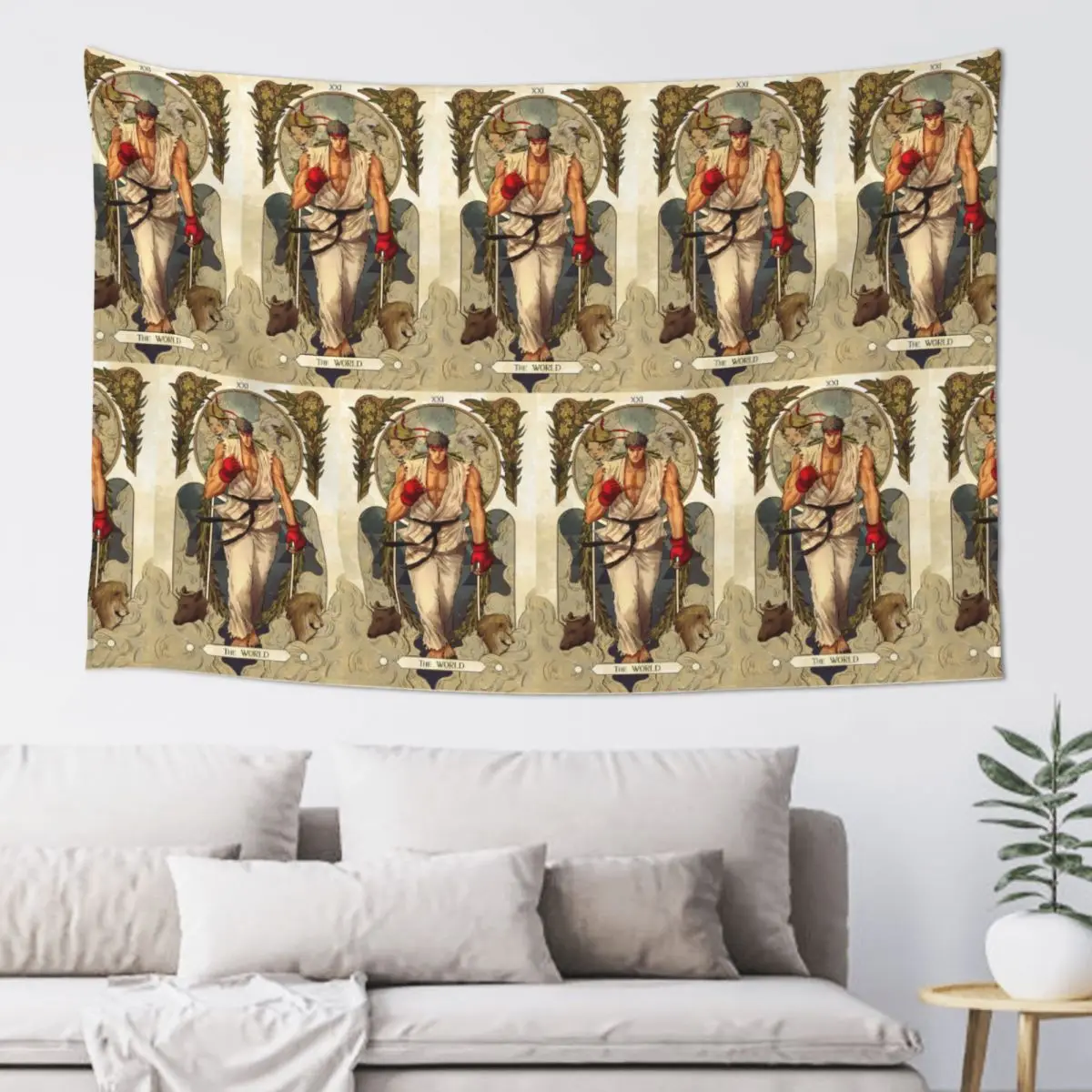 Ryu Street Fighter II Turbo Hyper Fighting Tapestry Funny Wall Hanging Aesthetic Home Decor Tapestries for Living Room Bedroom