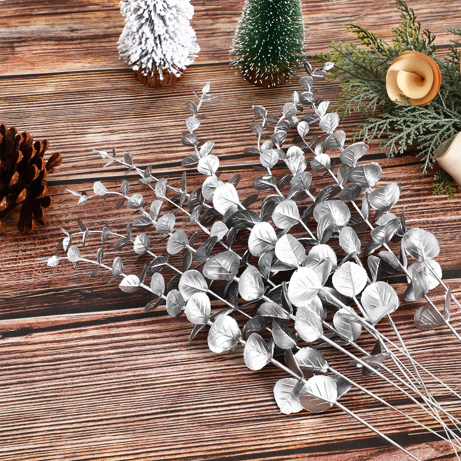 

20Pcs Plastic Artificial Eucalyptus Leaves Stems Realistic Greenery Wedding Vase Filler Holiday Decor Wedding Eucalyptus