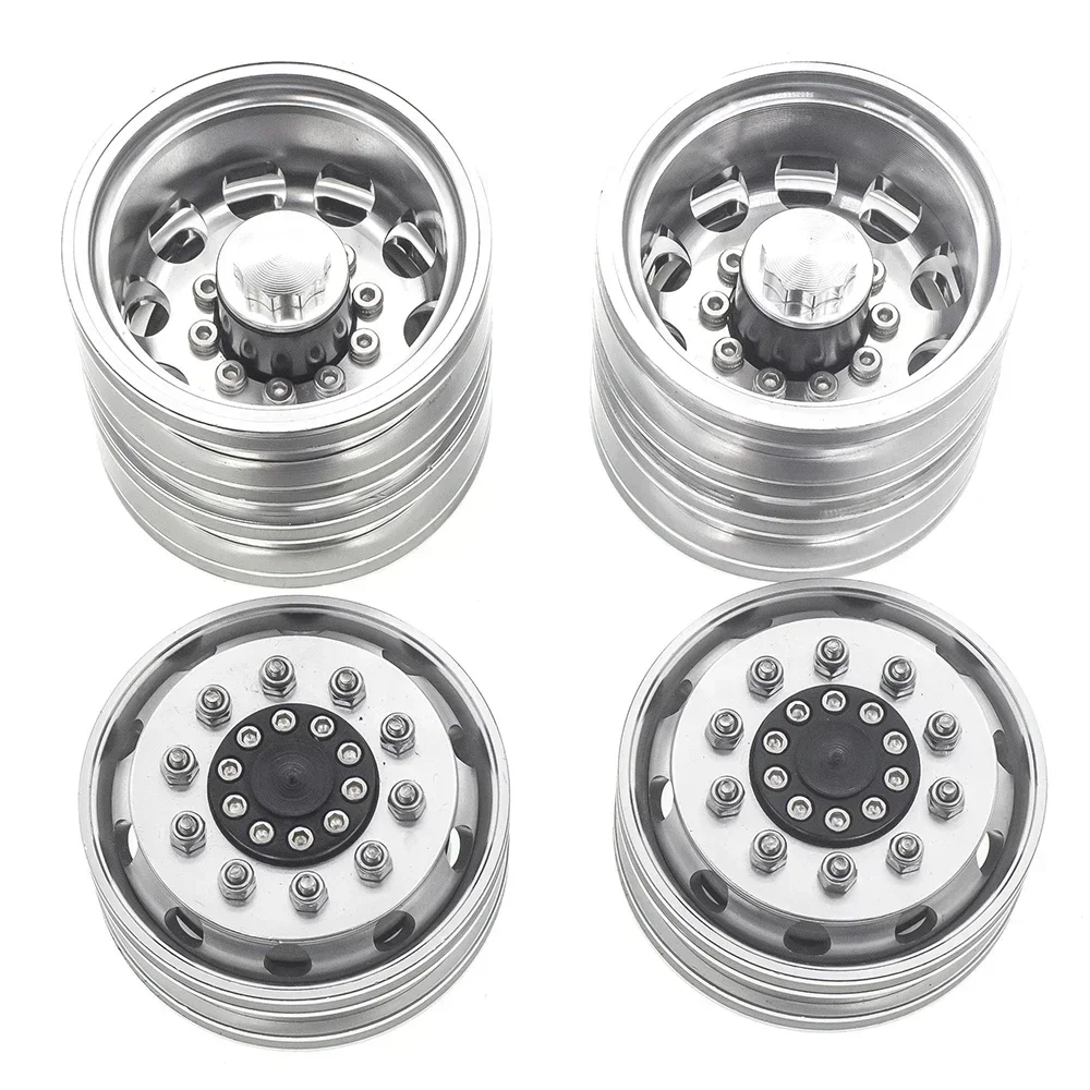 

Metal Wheel Complete CNC Front and Rear Wheel Hub for 1/14 Tamiya RC Car Trailer Tractor Truck Car Upgrade Parts