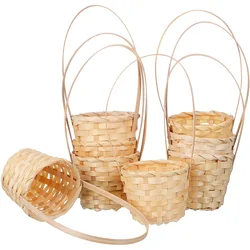 8 Pcs Woven Storage Basket Bamboo Kids Toy Flower Basket Picnic Baskets Picnic Handmade Flower Handheld Picking Snack