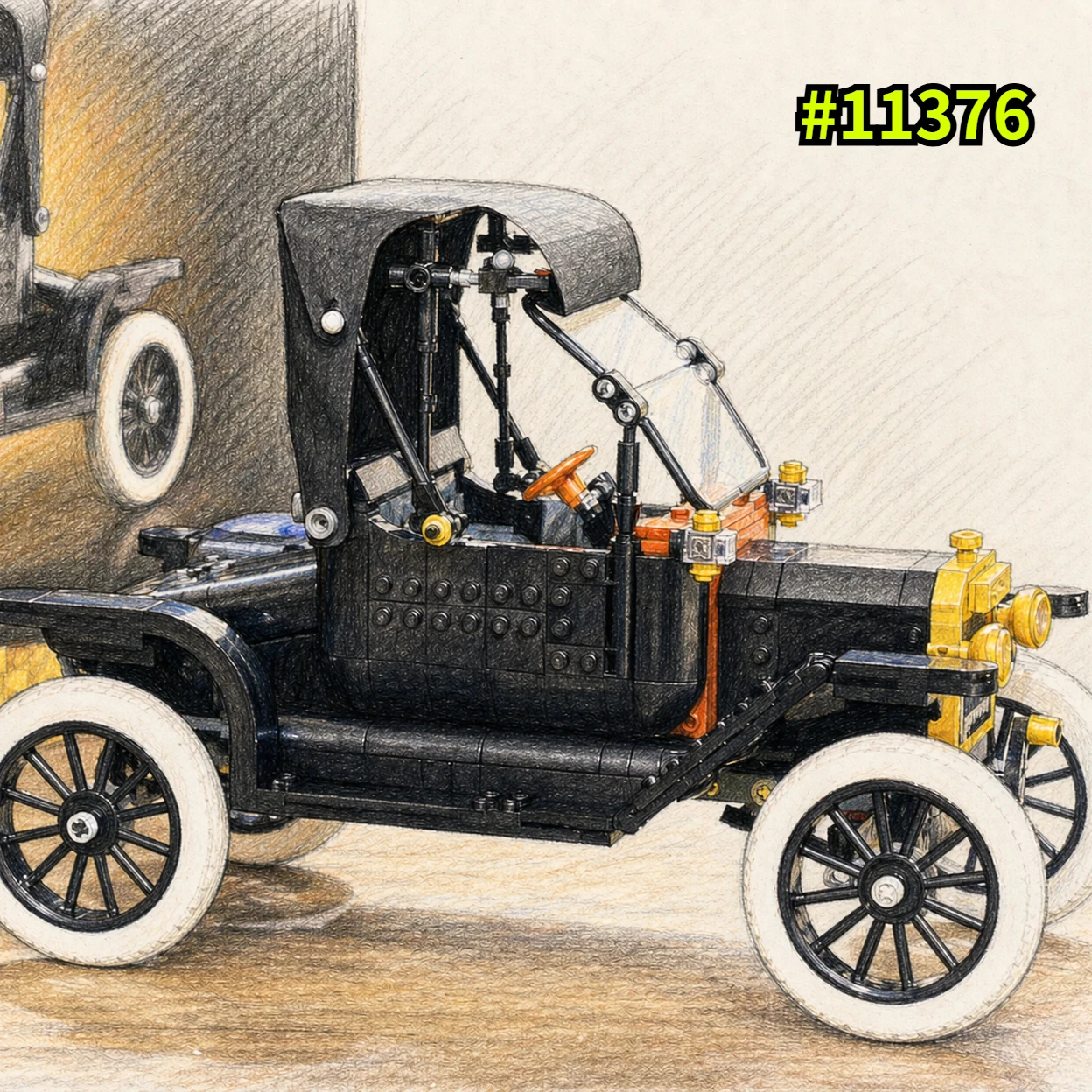 Lego Set Technic - 1060pcs Vintage Model T Car Building