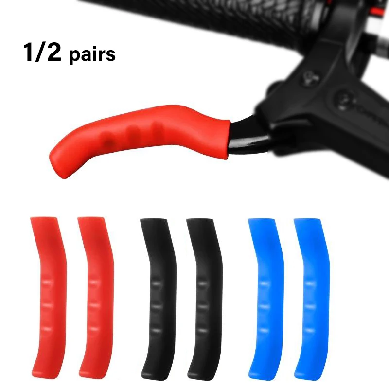 Capa protetora para alça de freio de bicicleta, material de silicone espesso, capa antiderrapante para mountain bike e acessórios para bicicleta, 1/2 peças