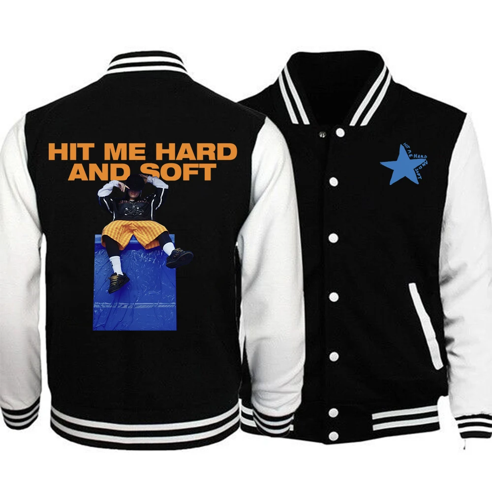 

Hit Me Hard and Soft 2024 Tour Popular Baseballs Jackets Button Leather Sleeve Sports Coat Women Men Team Baseball Jacket Hoodie