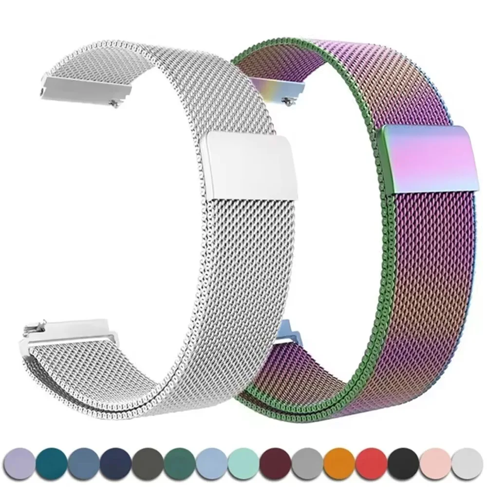 20 مللي متر حزام ميلانيزي مغناطيسي لساعة سامسونج جالاكسي 7 6 5 4 40 44 مللي متر جير S3 22 مللي متر سوار فولاذي غير قابل للصدأ لسوار هواوي GT5