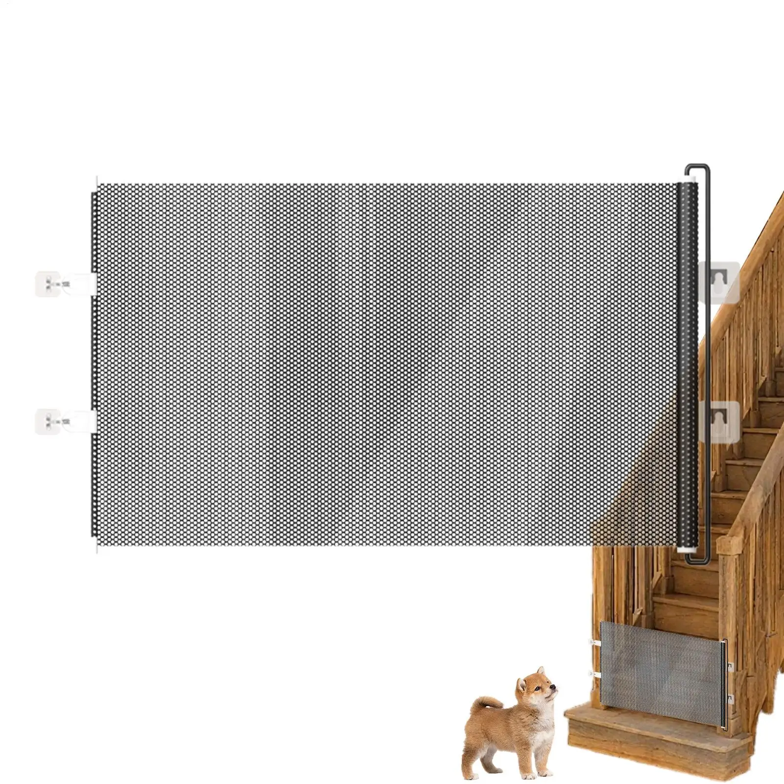 Baby Gate Telescopic Cat Screen 49 Inch Wide Childproof No Drilling Gate for Kitten Puppy House Yard Garage Patio Deck Driveway