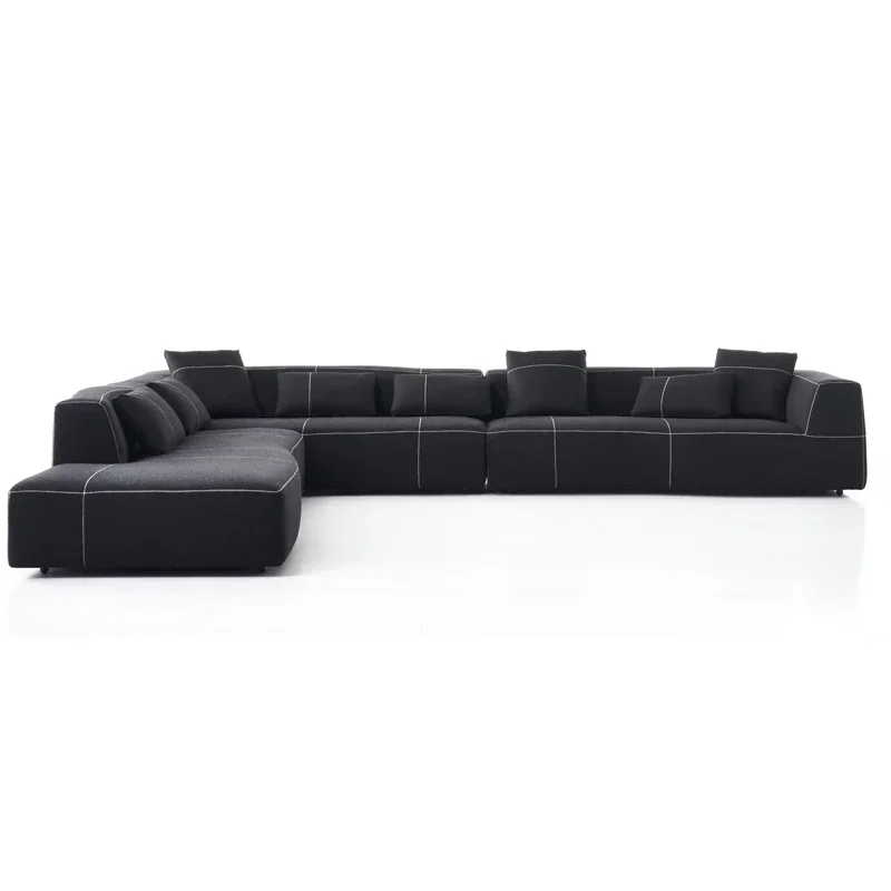 Hot sales New Modern Italian Fabric  L shape sofa living room Modular Corner Sofa Set