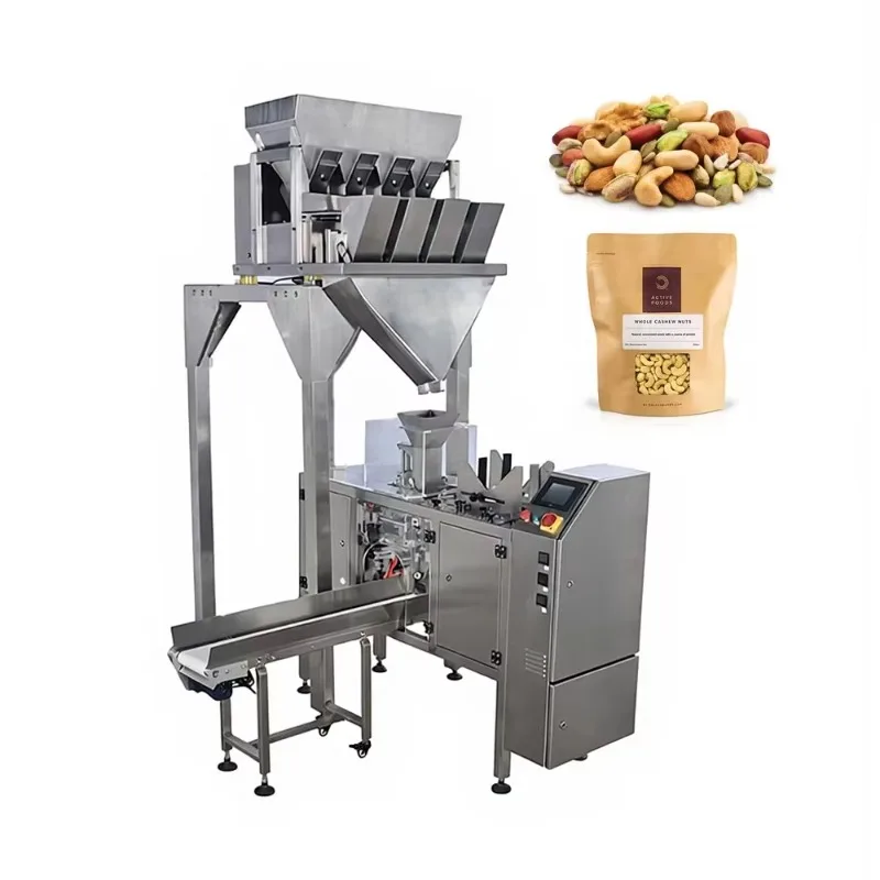 Automatic Weighing Nuts Kraft Paper Bag Groundnut Almonds Seeds Doypack Pouch Packing Machine