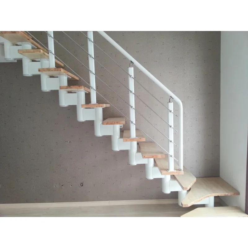 سلم حلزوني مخصص، سلم من الفولاذ والخشب، سلم مزدوج، سلم داخلي منزلي، سلم عللي، ستاي متكامل #2