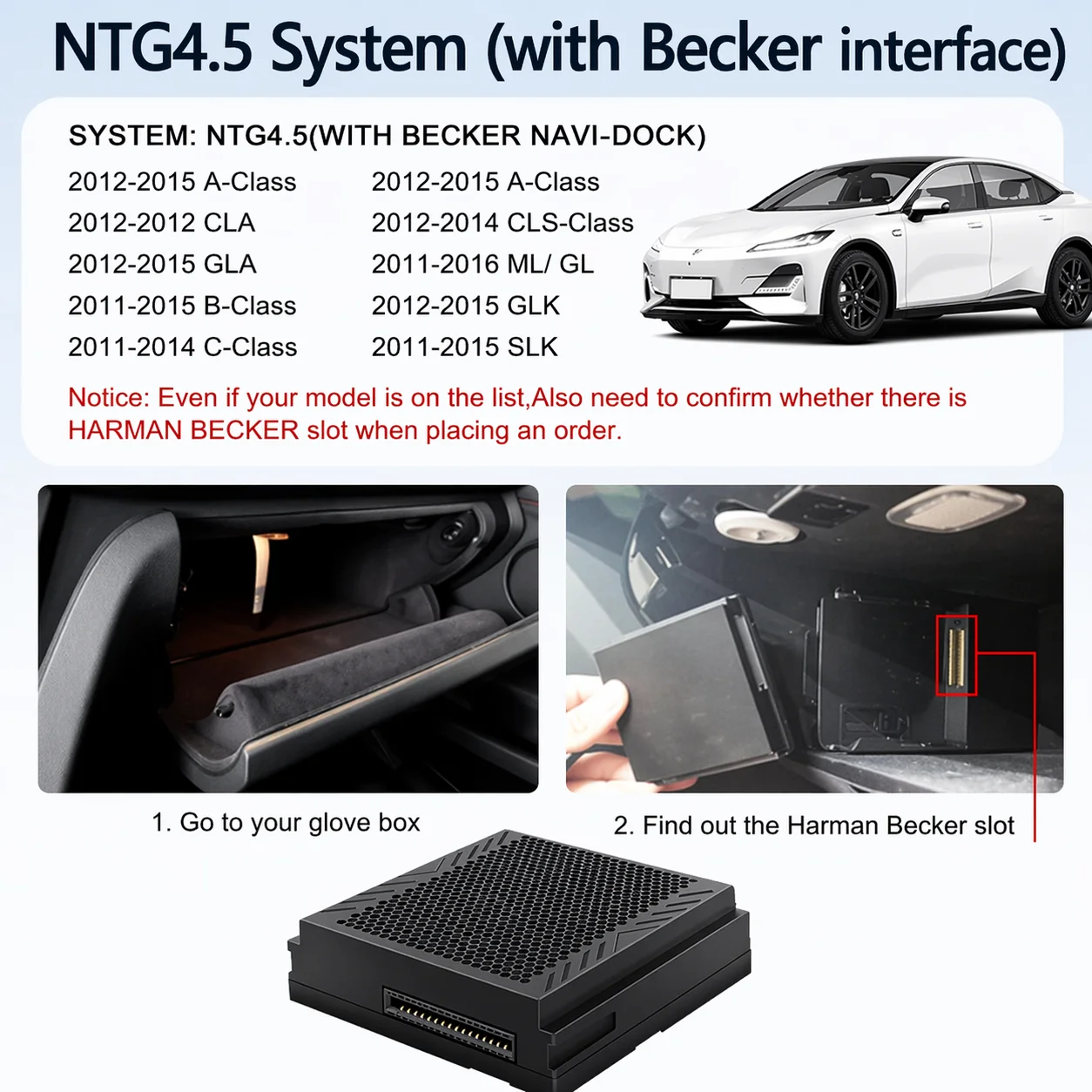 Draadloze Carplay Android Auto Decoder Module voor Mercedes Benz A B C E CLA GLA GLK ML Sprinter NTG4.5 Becker GPS Navigatie BT - afbeelding 1
