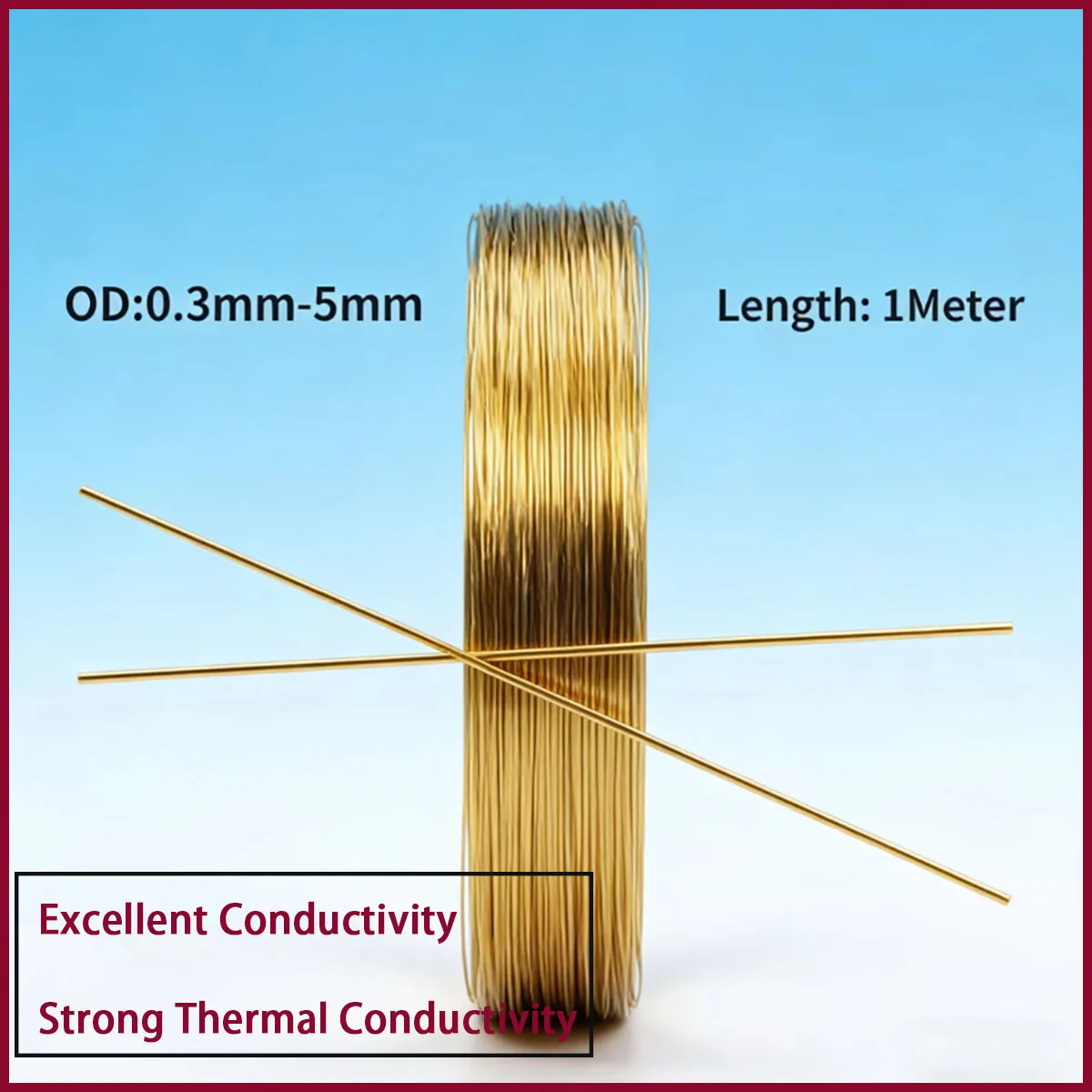 1 meter solid brass wire 0.3-5mm with excellent conductivity - DIY jewelry production and craftsmanship project