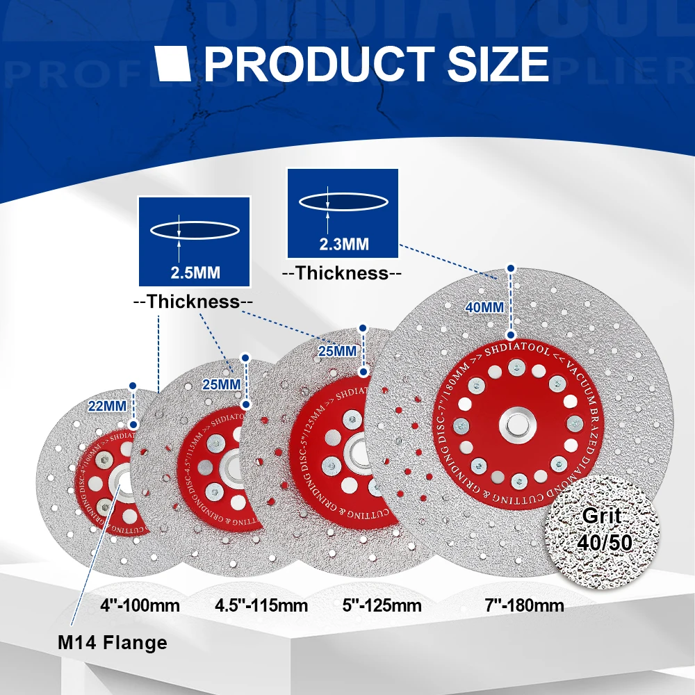 SHDIATOOL Double-sided Diamond Saw Blade 1/2Pcs Concrete Cutting Grinding Disc Granite Porcelain Tile M14 Flange Cutter Plate