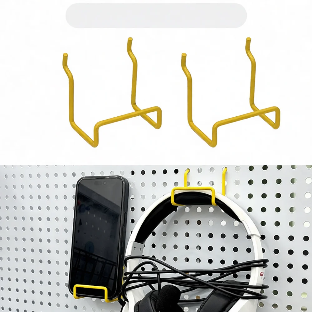 Space Saving Pegboard Hooks Organizers Carbon Steel Shelving Accessories For 25mm Hole Office Desk Home Storage Display