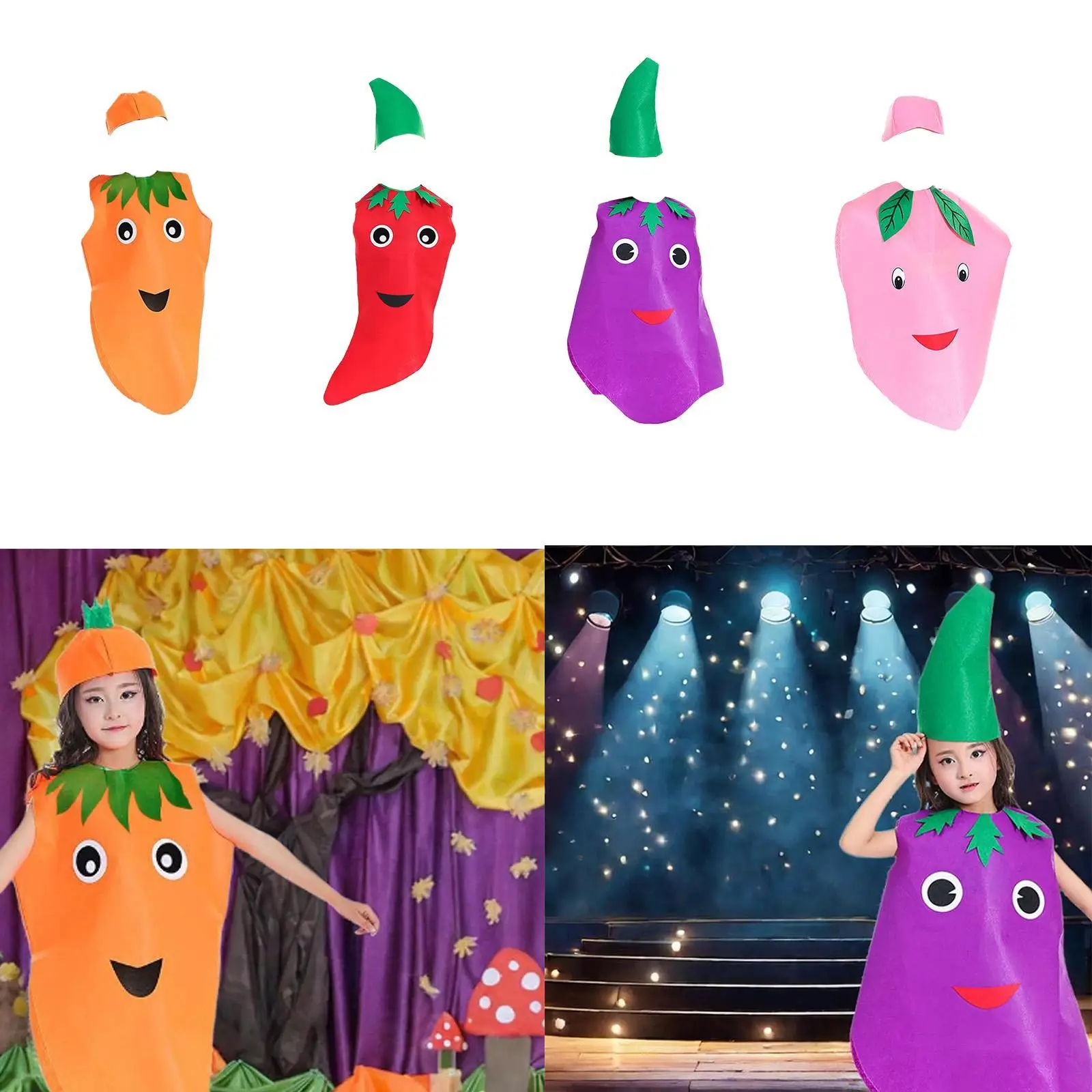 Kids Fruit Costume Cosplay Children Clothes for Dress up Party Halloween