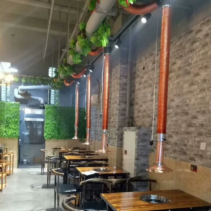 for Korean BBQ Shop Exhaust Equipment Indoor Barbecue Retractable Exhaust Pipe Smoke Extractor Commercial Upper Exhaust