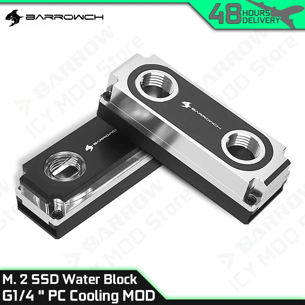 

Водяной блок SSD Barrowch M2 2280/22110/PCIE/SATA Радиатор G1/4 дюйма для игровых ПК Жидкостное охлаждение здания MOD FBM2280-PA