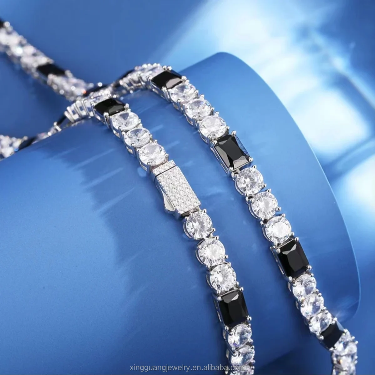 Fashion 18k Jewelry Gold Plated 925 Silver D/VVS Moissanite Diamond Tennis Chain with GRA Certificate..