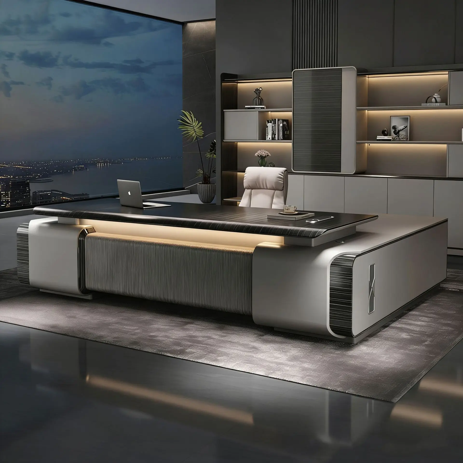 High-end Boss Table, Desk, Simple, Modern, High-end Atmosphere, President Table, Chairperson's Office Table And Chair Combinatio