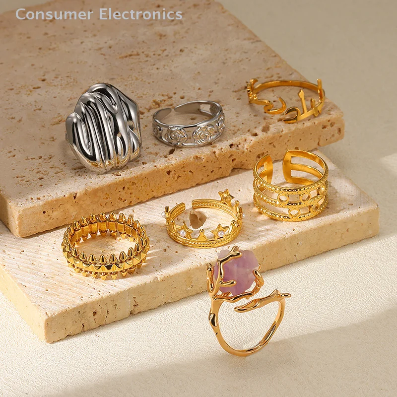 Vintage Rvs Opening Ringen Voor Vrouwen Meisjes Eenvoudige Geometrische Ringen Punk Hip Hop Ringen Sieraden Accessoires Geschenken