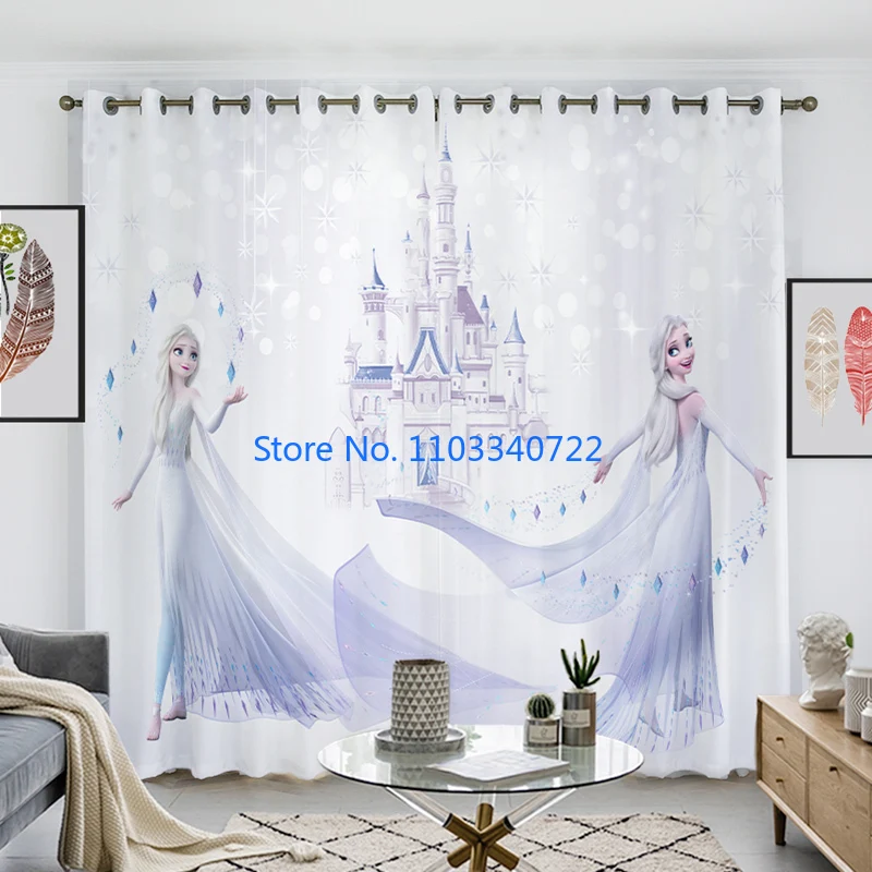 Imagem -04 - Anime Frozen Princess Window Curtain Blackout 3d Impresso Elsa Anna Olaf Sala de Estar Quarto Presente Infantil 184x215cm