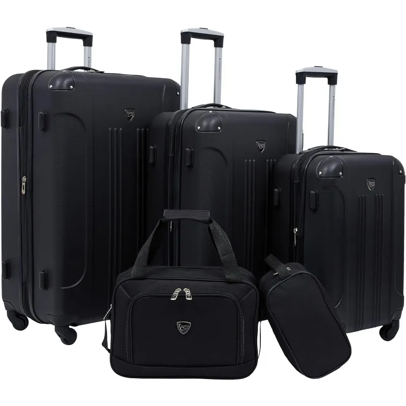 Travelers Club Chicago Hardside Expandable Spinner Luggage, 5 Piece Set