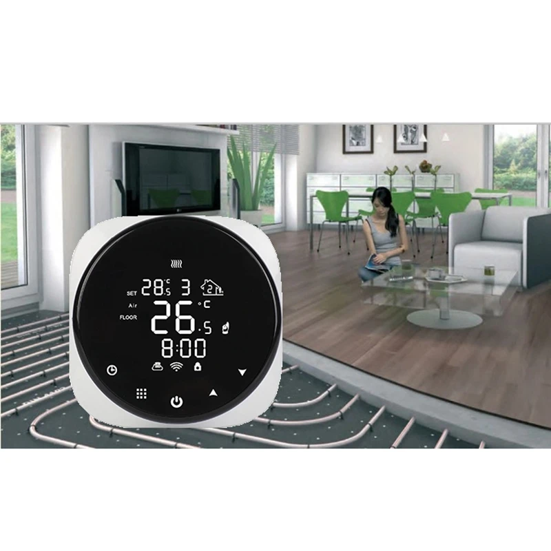 Best-Hy316 Круглая водяная система подогрева пола, Wi-Fi термостат для котла, круглый программируемый цифровой умный Wi-Fi термостат