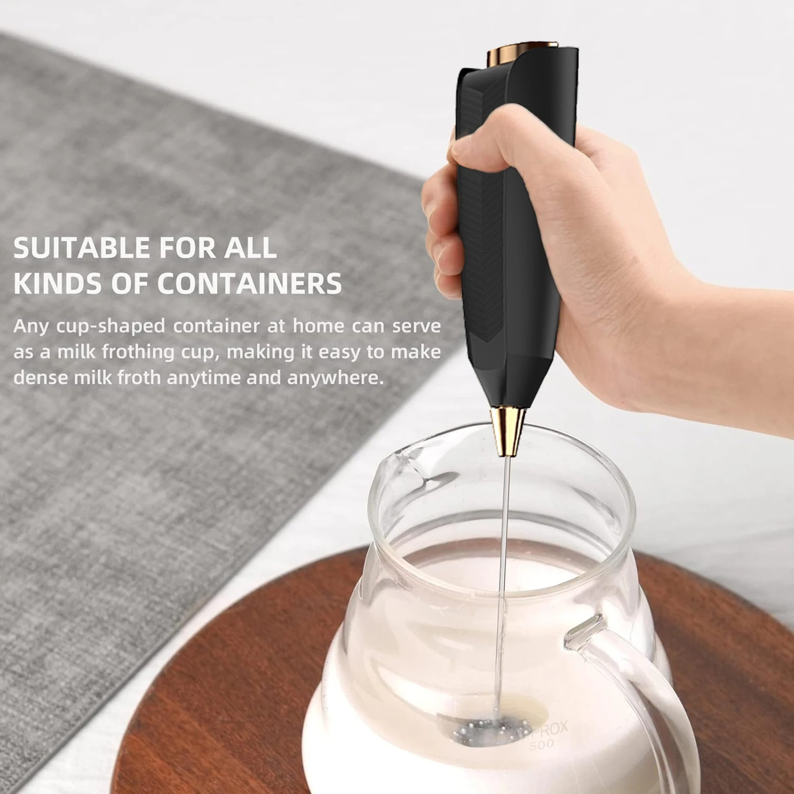 휴대용 강력한 우유 거품기 라떼에 적합 전기 배터리 구동 휘스크 음료 믹서 커피 거품기 계란 거품기