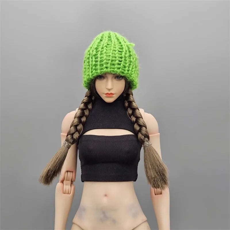 

In Stock 1/6 Soldier Accessories Trend Female Knitted Woolen Hat Model Fit 12'' Action Figure Body Collectible