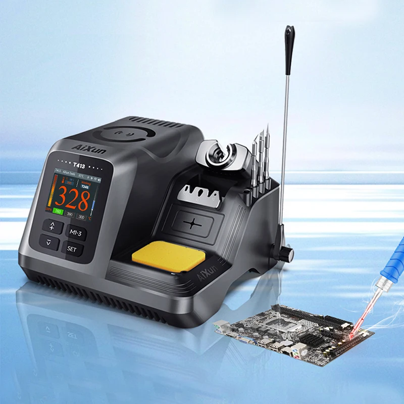 AIXUN T413 200W Integrated Intelligent Precision Soldering Station Compatible T210/T245/T225 Handle for Welding PCB Repair Tool