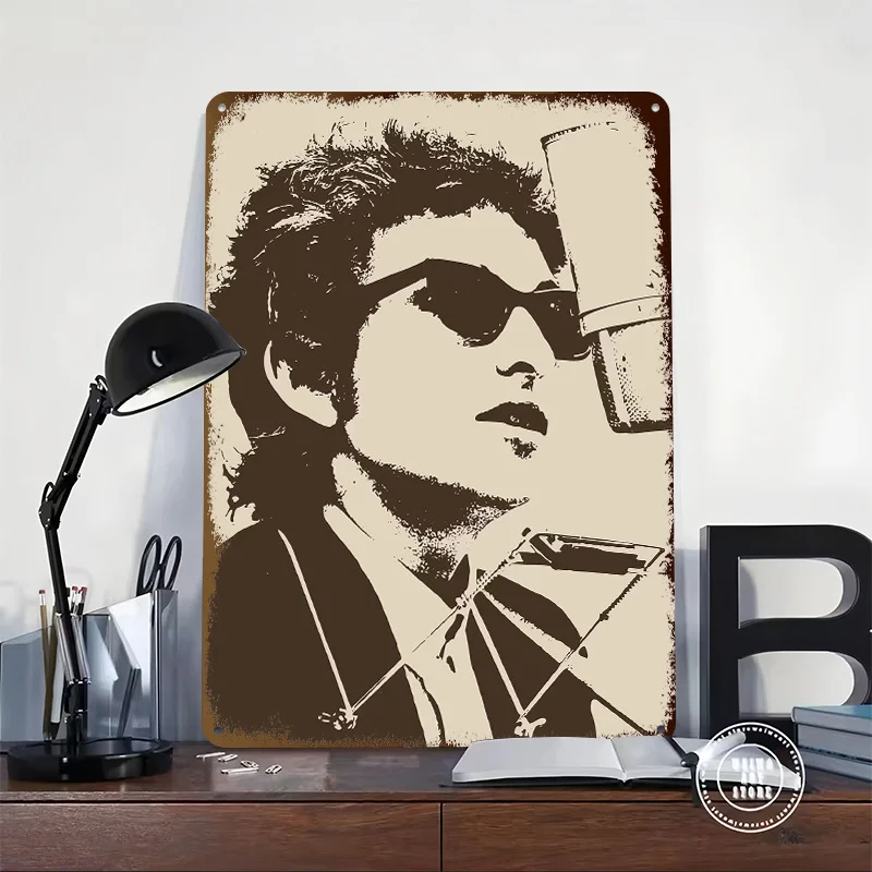 Bob Dylan Personalized 3D Textured Metal Poster Wall Art Vintage Tin Signs for Office Decoration Gaming House Wand Deko Interior