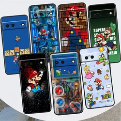 Cartoon Game Super M-Marios For Google Pixel 8 7A 7 6A 6 5A 5 4 4A XL 5G Black Silicon Shockproof Shell Cover Phone Case