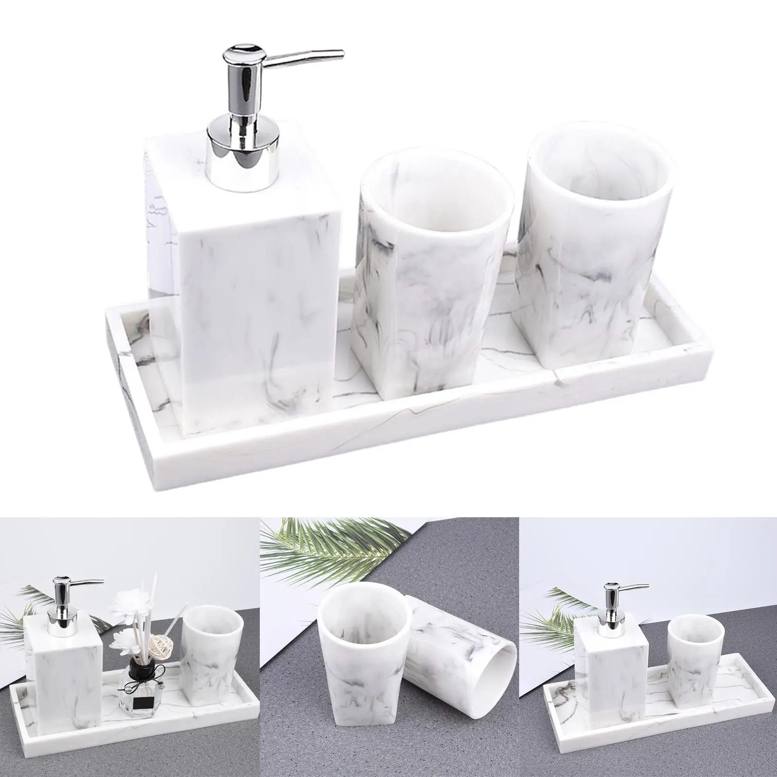 

Bathroom Accessories Set Shampoo Bottles Bath Kit for Bathroom Counter Practical