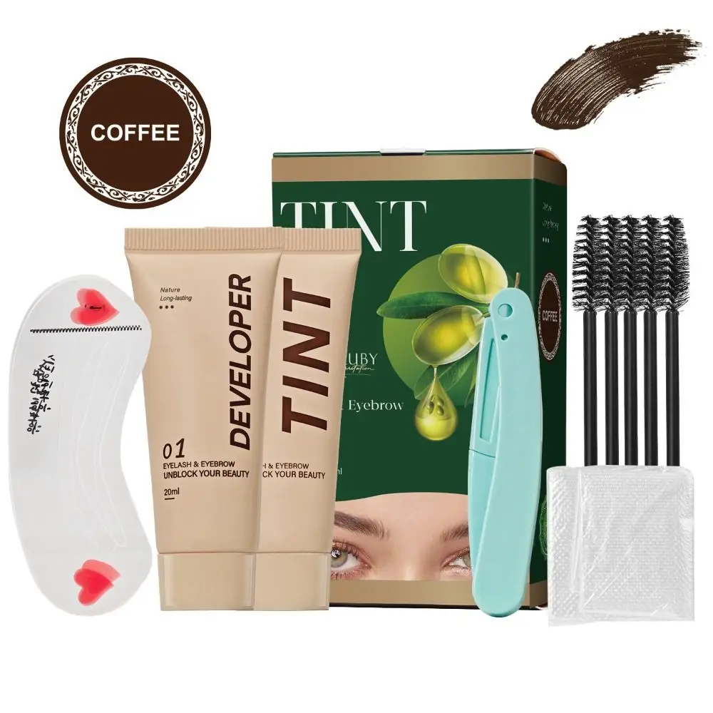 New Long Lasting Lash Color Kit 2 In 1 Waterproof Fast Dye Kit Black Color Easy to Use Eyelash Eyebrow Color Kit