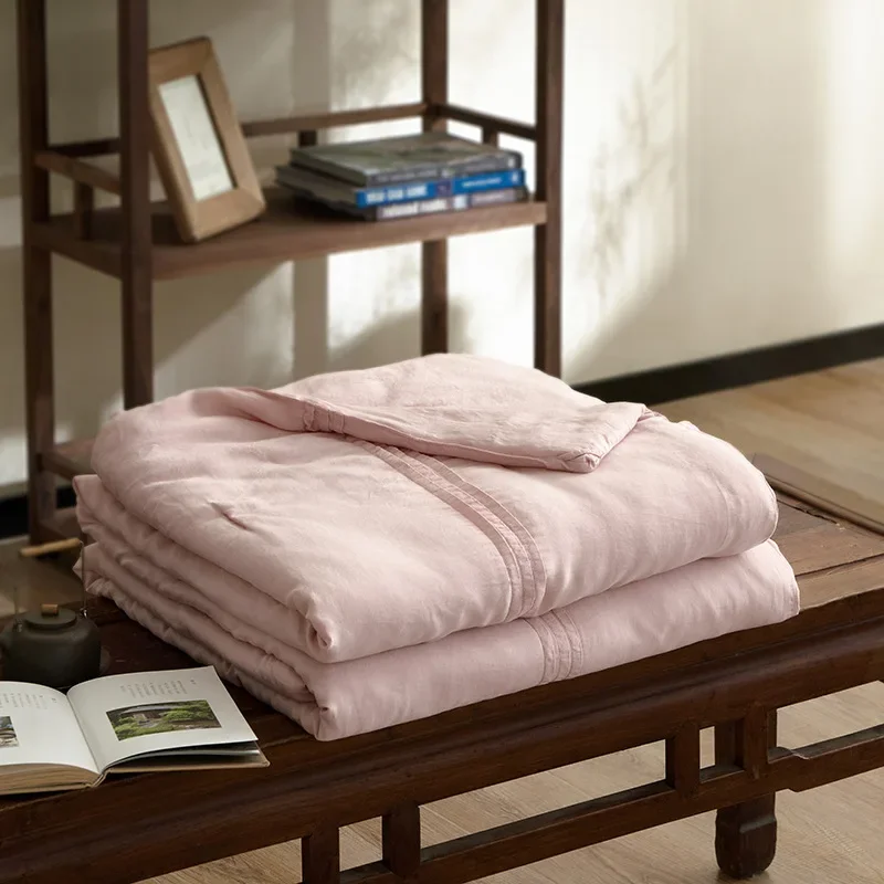 100% Lyocell Summer Quilts 80S Lyocell Wrinkle Double Bed Couple Comforter Soft Smooth Cooling King Size Duvet Bedend Blanket