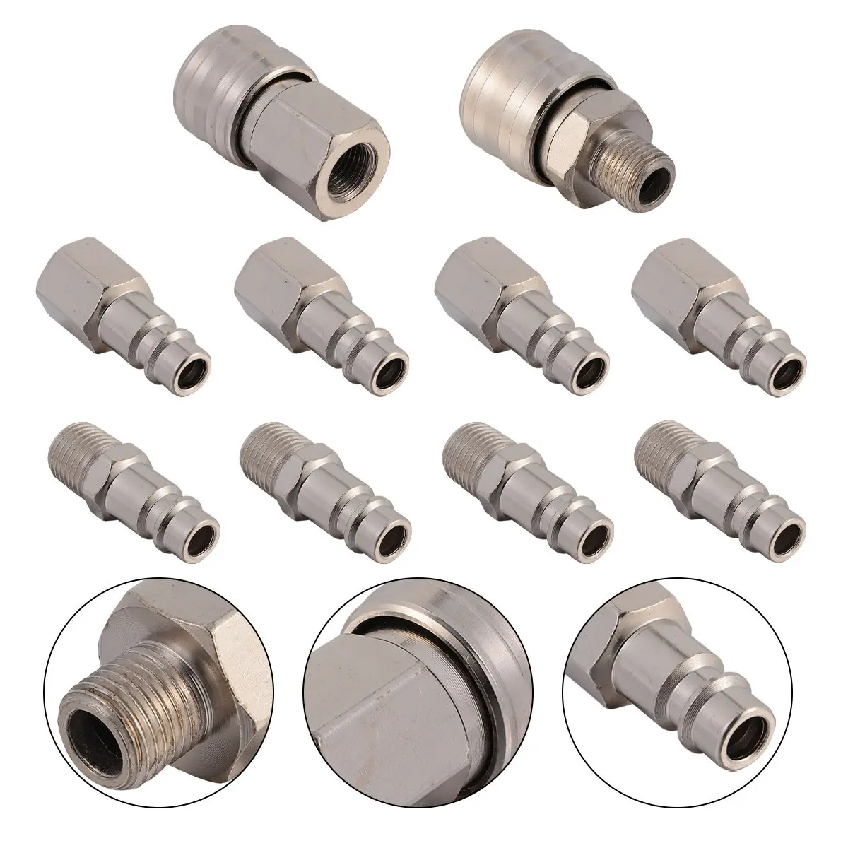German Style Internal External Thread Air Hose Compressor Connectors High Strength Corrosion Resistant Quick Release Air Coupler