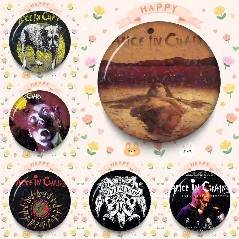 Retro Band A-Alice In Chains Button Pin handgemachte Brosche für Kleidung Cartoon Abzeichen Rucksack Dekoration Schmuck Zubehör