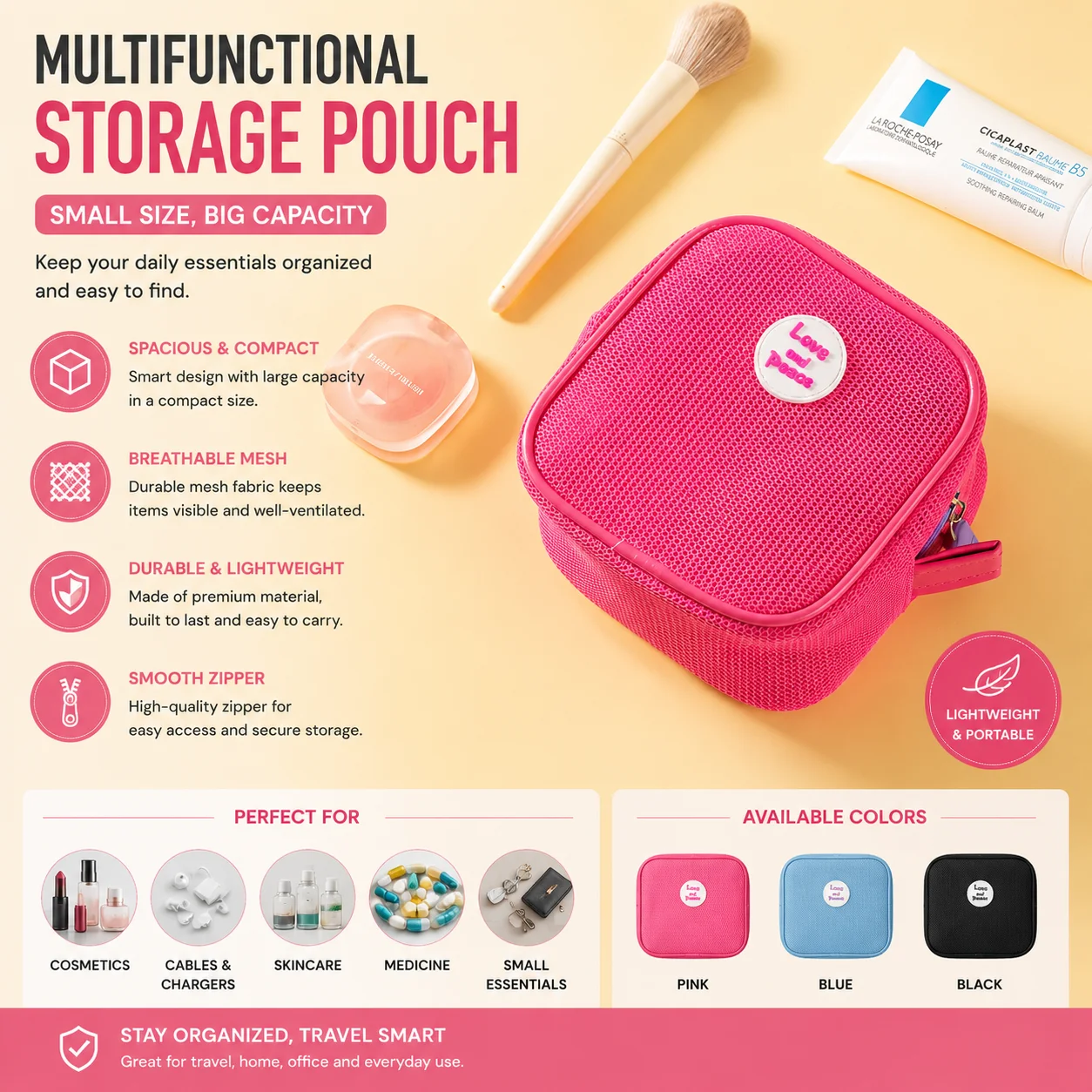 

Strictly selected hot selling summer square mini bag, travel makeup bag, makeup storage bag, large capacity, delicate feeling