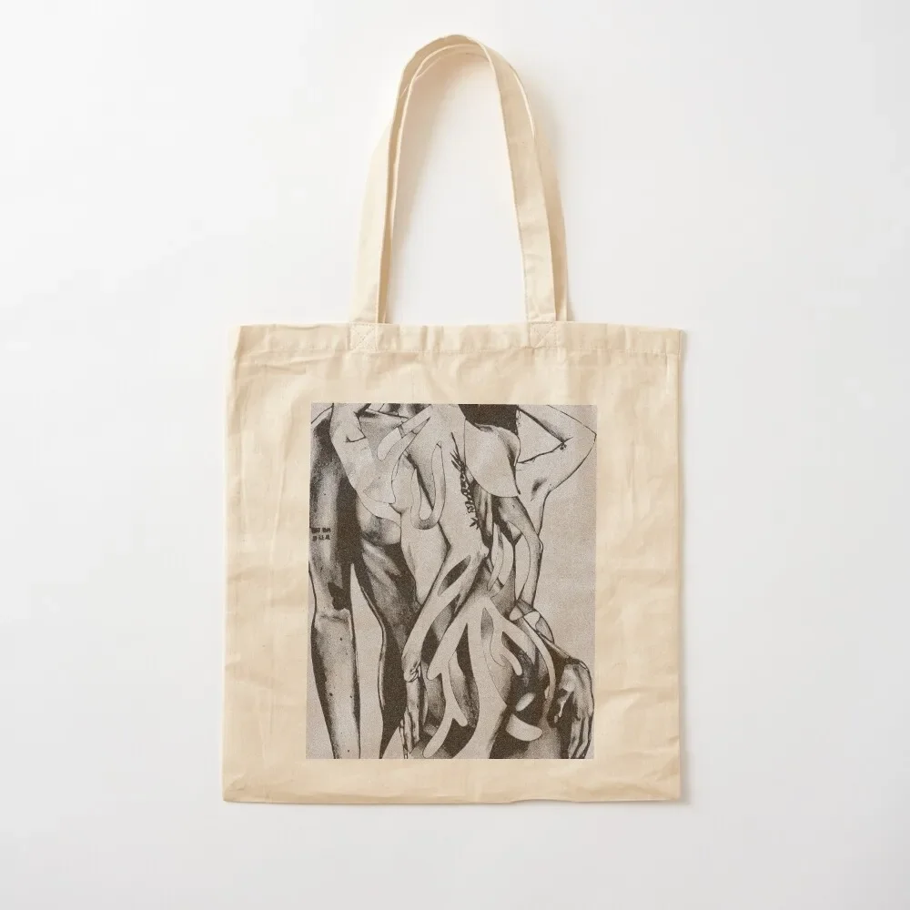 

Black and White/Grey Gradient Paper Cut Out Nude Woman Drawing Artwork Tote Bag shopping bag logo Customizable tote bag