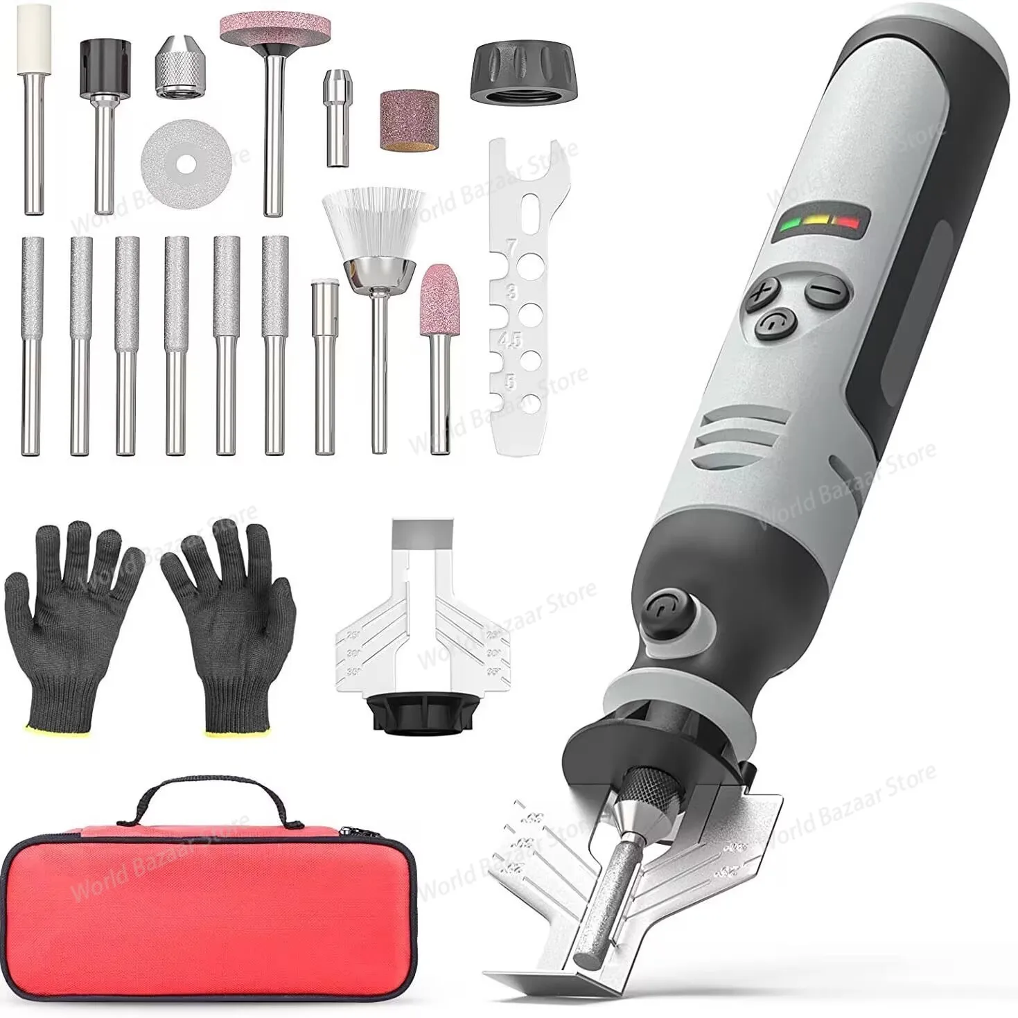 

Cordless Chainsaw Sharpener, Electric Handheld Chainsaw Sharpening Kit, High Speed ​Chainsaw Sharpening Tool