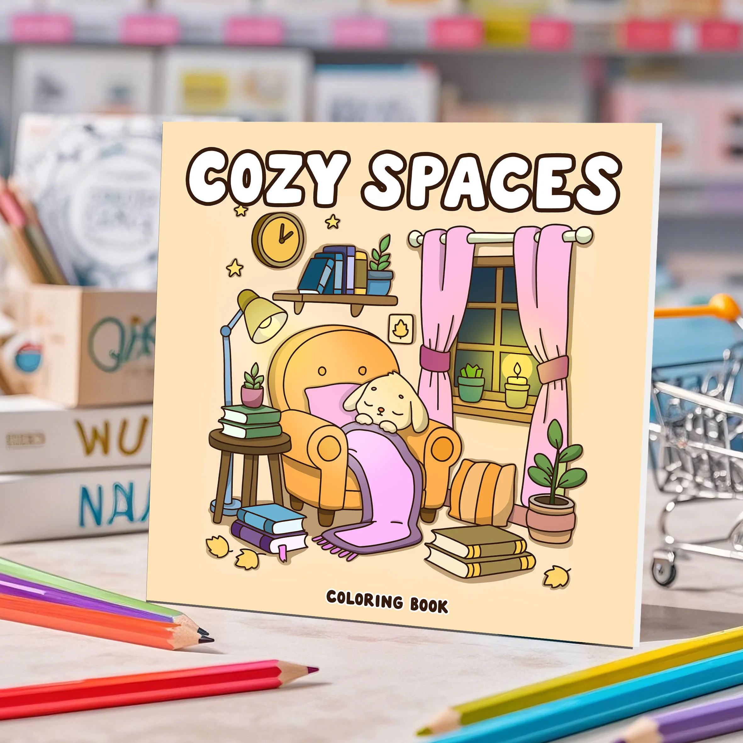 Cozy Spaces Coloring Book for Adults Anti Anxiety Stress Relief Kill Time DIY Painting Drawing Art Activity Book Perfect Gift